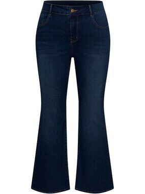 Plus Size Wide Flared Stretchy Denim Jeans for Women - Comfortable & Stylish